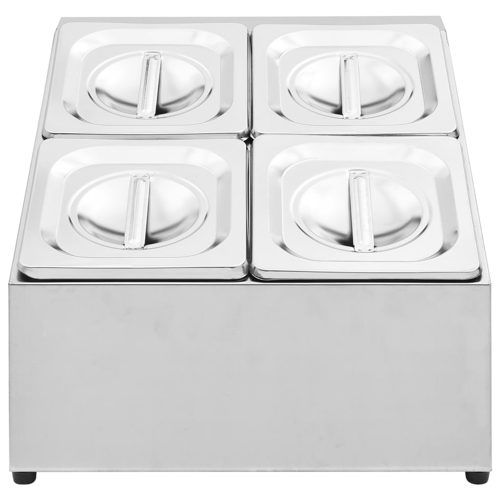 Gastronorm Container Holder with 4 GN 1/6 Pan Stainless Steel